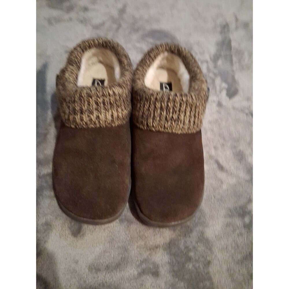 CLARKS Women's Knit  Slipper Brown Size  8